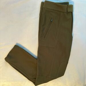 Gary Worth Olive Green Work Legging Pant Trouser Sz 2 Equestrian Zipper Pockets